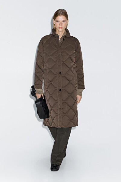 Massimo Dutti Su itici uzun şişme mont