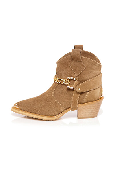 Modish Boutique Ciocate / Botine Dama Din Piele Intoarsa Amber Brown