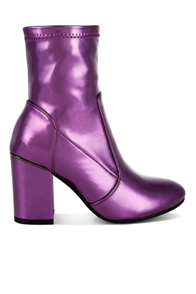 london Rag حذاء نسائي من الجلد الصناعي المعدني باللون الأرجواني