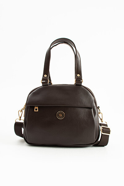 Sanmorris Women's Brown Soft Faux Leather Adjustable Crossbody Strap Smart Casual Shoulder and Hand Bag