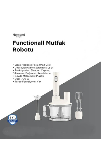 HOMEND Functionall 2850h Mutfak Robotu Beyaz