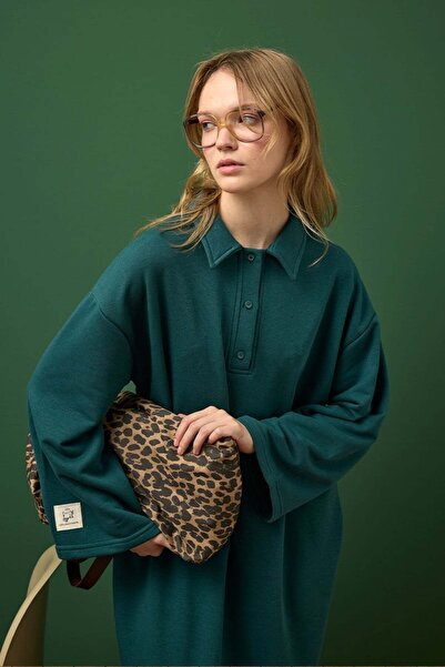 Ceylan Otantik Emerald 3 Thread Collar Dress