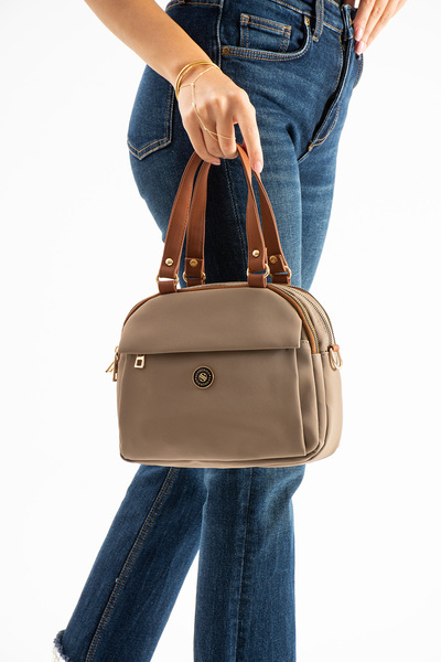 Sanmorris Women's Mink Satin Soft Faux Leather Adjustable Crossbody Strap Smart Casual Shoulder and Hand Bag