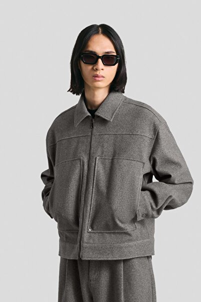 Bershka Boxy fit overshirt with zip