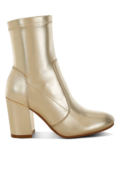 london Rag Women Metallic Pleather Sock Boots in Gold