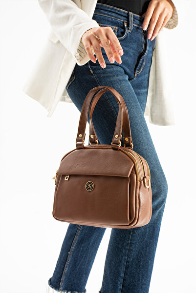 Sanmorris Women's Tan Soft Faux Leather Adjustable Crossbody Strap Smart Casual Shoulder and Hand Bag