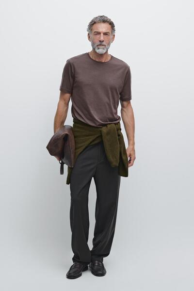 Massimo Dutti Yünlü kısa kollu t-shirt