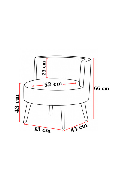 Azra Mobilya Sydney 2 Adet Modern Berjer Tekli Koltuk | Deri Kumaş | Ahşap Ayak | Ofis ve Ev Kullanımı KIRMIZI