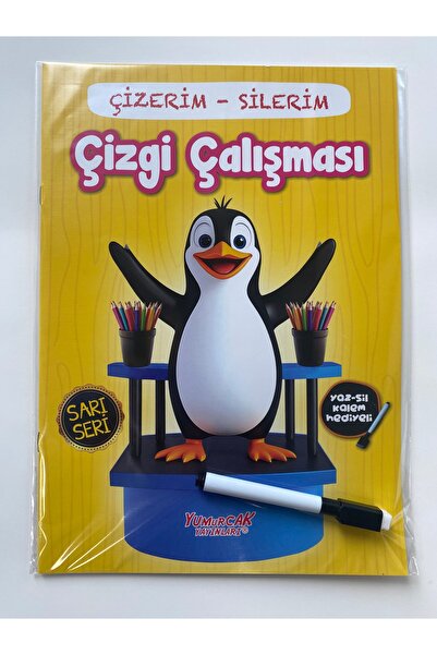 Yumurcak Yayınları Sarı Seri - Çizerim Silerim Çizgi Çalışması (KALEM HEDİYELİ)