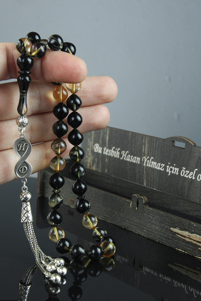 Tesbih Otağı Silver Infinity Prayer Beads Fire Amber Letter Prayer Beads Indicate Letter from Question & Answer Area
