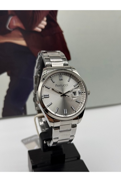 Ferrucci Steel Men's Watch with Calendar Waterproof 2 Years Warranty