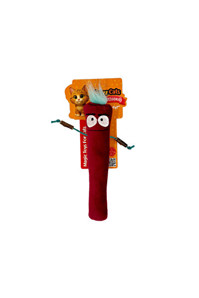 Petzzcats لعبة القط القطيفة من ستيك مان مع صوت ماتاتابي وصوت خشخشة، لون بوردو...