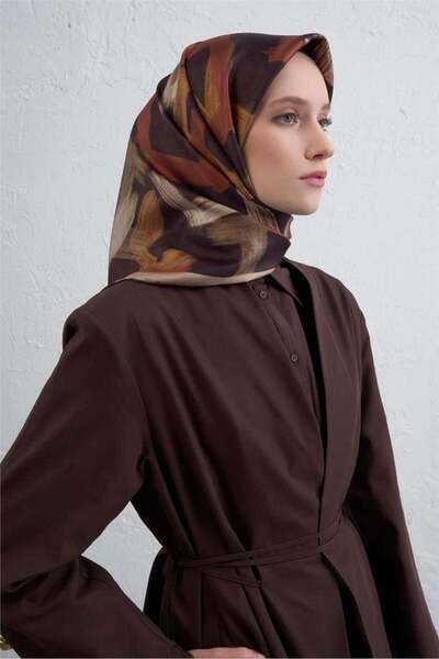 Armine Eșarfă din mătase pură Sura 9413 - 35 maro model mixt