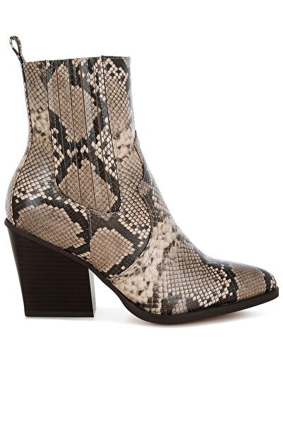 london Rag حذاء نسائي بكعب عالٍ بطبعة جلد الثعبان