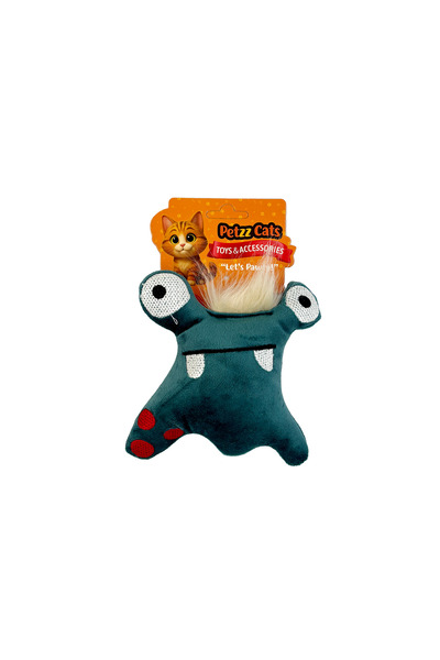 Petzzcats لعبة القط القطيفة كوربي ماتاتابي مع صوت خشخشة باللون الفيروزي مقاس ...