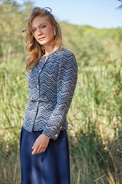 Moodbasic ZİKZAK DESENLİ ÇİFT DÜĞMELİ CEKET MA0409-26K