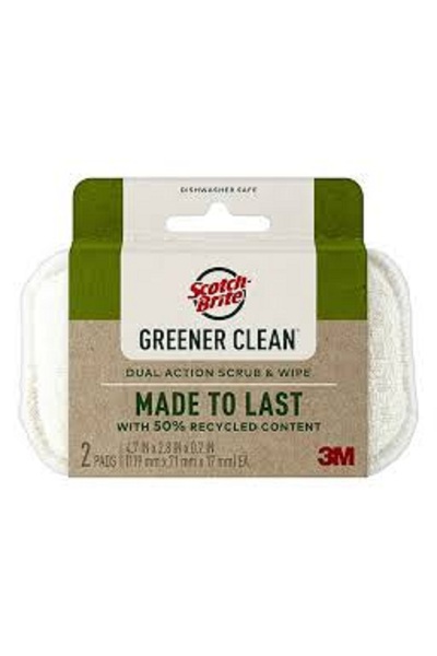 Scotch Brite SCOTCH-BRITE DUAL ACTION RECYCLED SCRUB & WIPES 2 x6