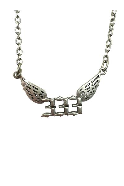 Herşey Nota قلادة 333 ملائكة للجنسين - تصميم روحاني وذو معنى مع سلسلة بطول 60 سم