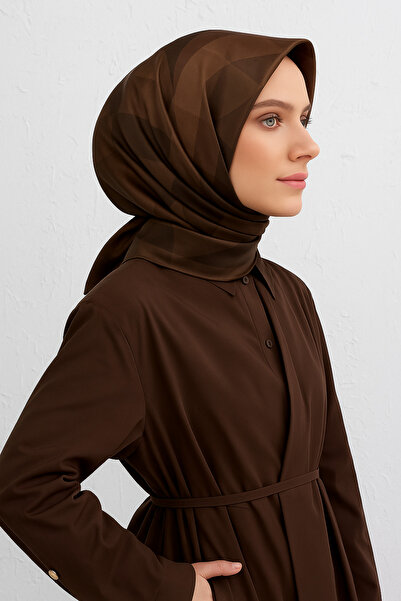 Armine Tivil Pure Silk Scarf 9402 - 84 Καφέ Μικτό σχέδιο