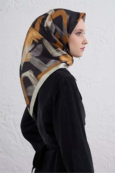 Armine Φουλάρι Sura Pure Silk 9413 - 80 Μαύρο Μικτό σχέδιο