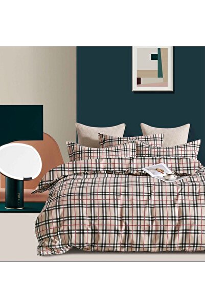 JOJO HOME Bed linen, 4 pieces, 1 person, 155x230cm, fine cotton, Checkered