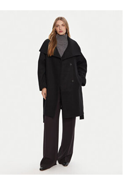 Calvin Klein Palton de lână pentru femei LV044D557G Multicolor