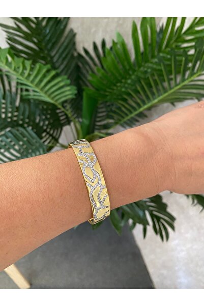 Byoz store Vip premium seri gold gömme zirkon taşlı kelepçe