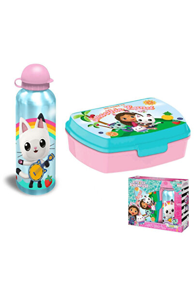 Gabby's Dollhouse Aluminum sandwich box and water bottle set, 500 ml, multico...