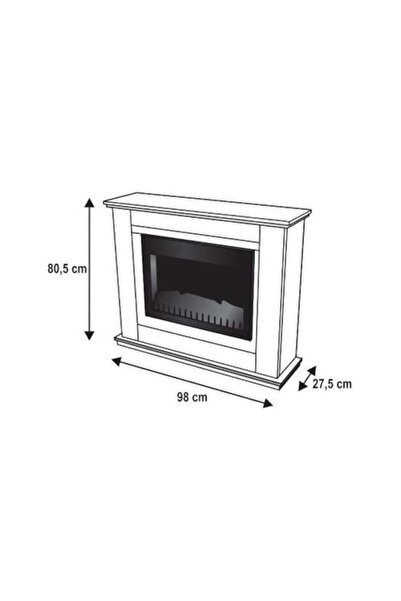 Heber Șemineu electric HEBER®, Clasa Premium, 2000 W, Lumină LED, Efect de flacără reală, 2 niveluri de încălzire, E