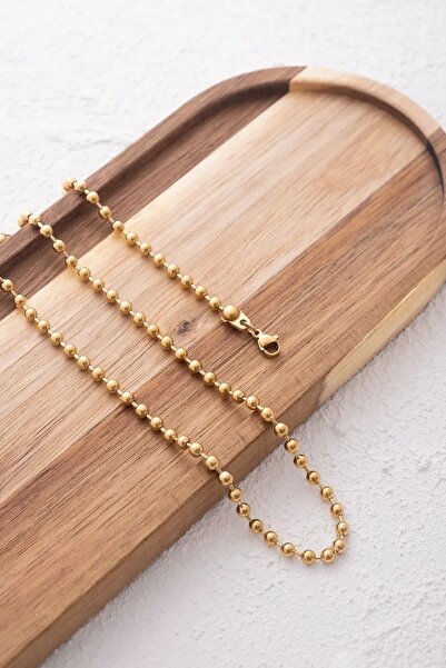 ByFlorya Jewelry Çelik Top Dorika Erkek Zincir Kolye 3mm Kararmaz 60cm