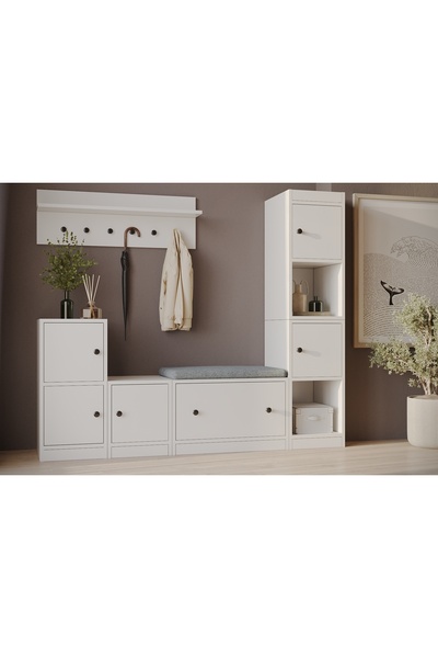 Nettrends Çok Bölmeli ve Kapaklı Çok Fonksiyonlu Puflu Ayakkabılık, Antre ve Hol Dolabı