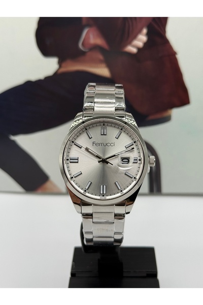 Ferrucci Steel Men's Watch with Calendar Waterproof 2 Years Warranty