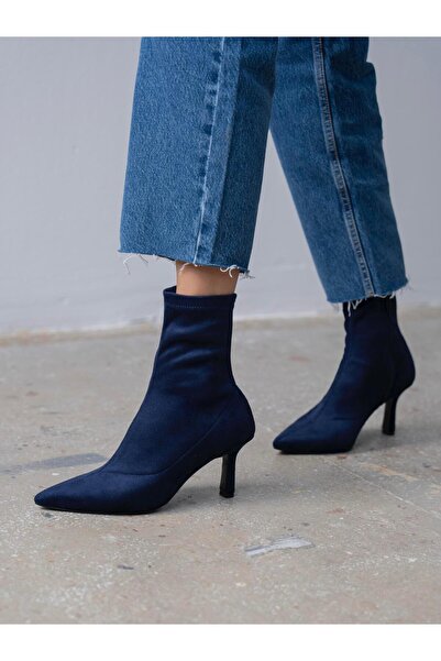 ECENİN BUTİĞİ Dina Streç Lacivert Süet Bot