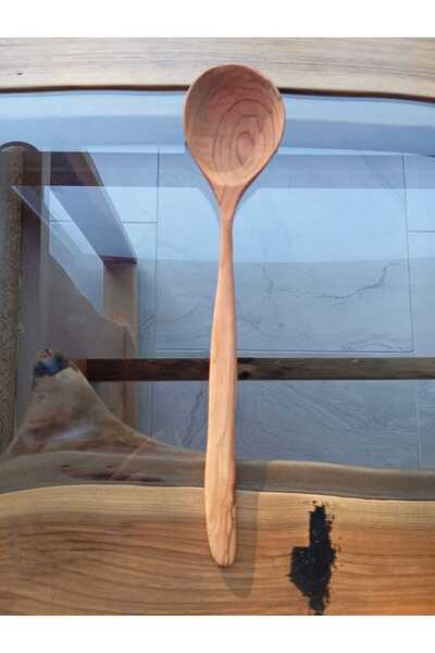 SUR AHŞAP EPOKSİ 2 ADET ZEYTİN AĞACINDAN EL YAPIMI ORGANİK YEMEK KEPÇESİ - 30 cm