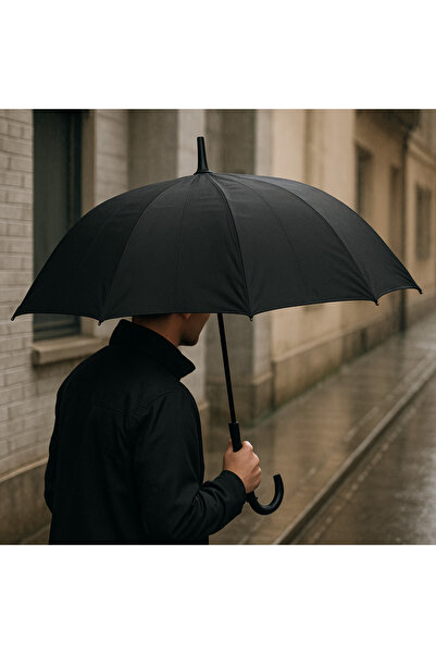 OBRO ® Umbrelă automată unisex clasică neagră