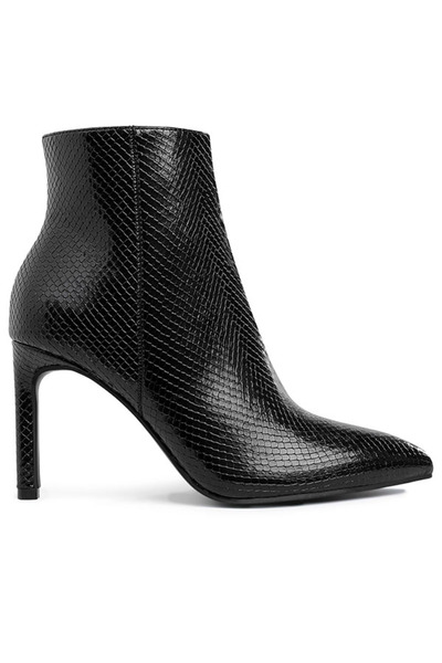 london Rag حذاء نسائي بكعب ستيليتو مزخرف حتى الكاحل باللون الأسود