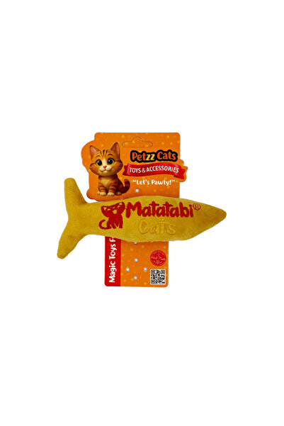 Petzzcats جونيور لعبة قطط من القطيفة على شكل سمكة ماتاتابي مع صوت خشخشة، لون ...