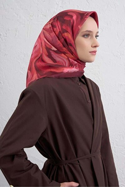 Armine Tivil Pure Silk Scarf 9423 - 07 Μικτό σχέδιο μπορντό