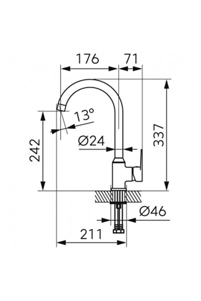 FERRO Baterie stativa bucatarie cu pipa inalta, mobila Ritto