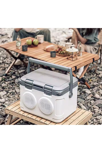 Extramall Ladă frigorifică portabilă mică Grassfit, cu boxe, 8L, albă, termică și rezistentă la apă