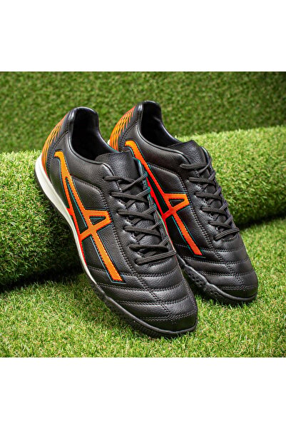 Modlet.ro Ghete de fotbal pentru bărbați, negre și portocalii, pentru gazon a...