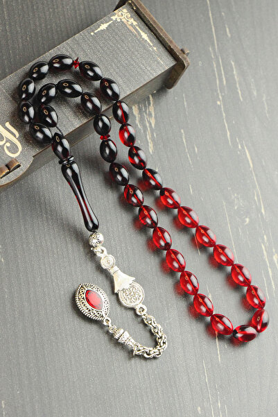 Tesbih Otağı Fire Amber Prayer Beads – with Wooden Box and Certificate