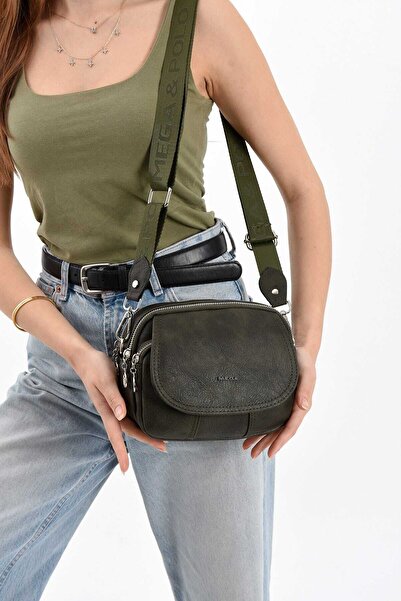 H&D COLLECTİON Very Useful Long Strap Crossbody and Shoulder Bag with 4 Compa...