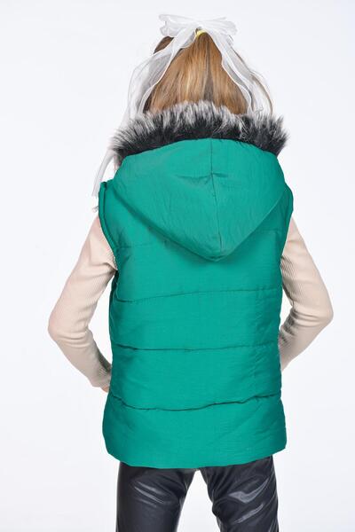 Kamex Girls' Embroidered Winter Puffer Vest