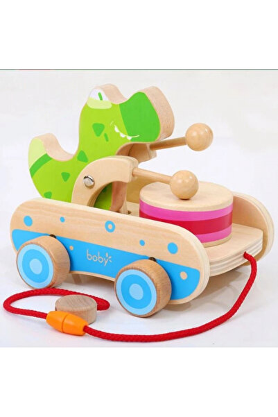 Nurio Wooden Pull Toy - Crocodile Montessori -