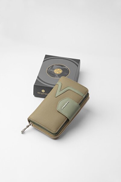 CENGİZ PAKEL Medium Size Women's Wallet – 65295m - Khaki