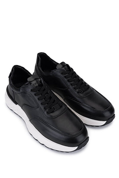 Tamer Tanca Erkek Hakiki Deri Siyah Sneakers & Spor Ayakkabı