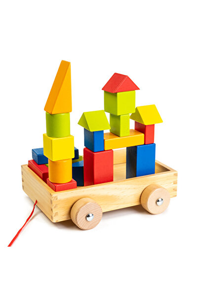 Nurio Cuburi constructie din lemn in cutie - 21 piese - jucarie de tras -