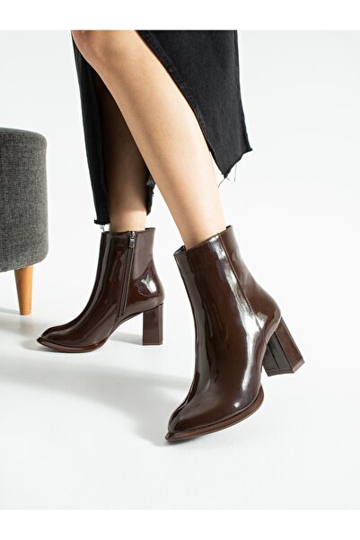 ALEMDAR AYAKKABI NOTTE Kahve Rugan Desenli Kadın Bot