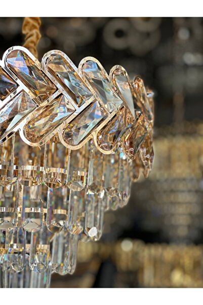 Kristal 40 CM LÜX SALON AVİZE GOLD